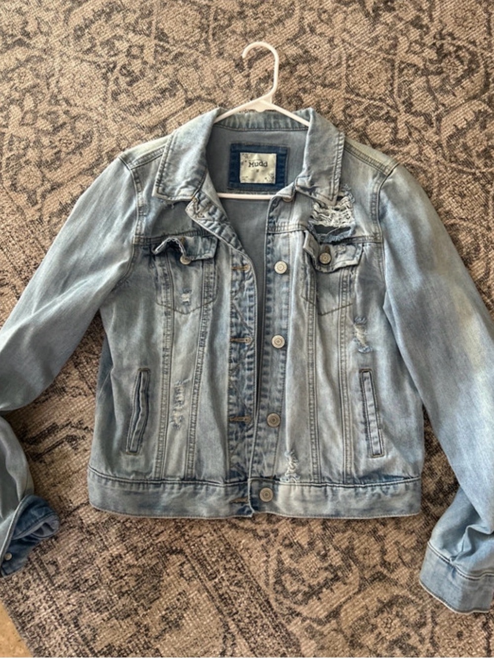 Mudd Light Blue Distressed Denim Jacket
